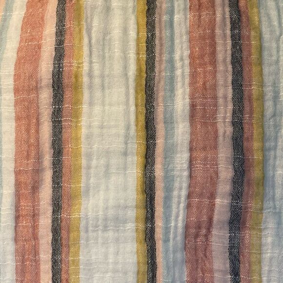 American Eagle Button Down Shirt Pastel Stripe Gauzy Knit Flutter Short Sleeve C - Picture 5 of 9